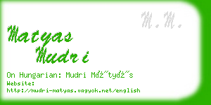 matyas mudri business card